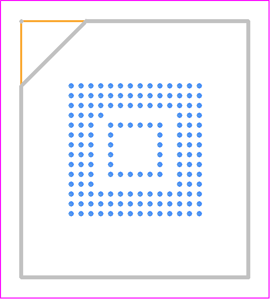 THGBMNG5D1LBAIL - Toshiba PCB footprint - BGA - BGA - P-WFBGA153-1113-0.50 (11.5mm x 13mm, H0.8mm max. package)