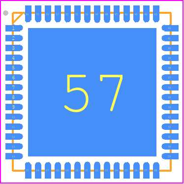 AD9554-1BCPZ - Analog Devices PCB footprint - Quad Flat No-Lead - Quad Flat No-Lead - 56-Lead Lead Frame Chip Scale Package [LFCSP] 8 mm × 8 mm Body and 0.75 mm Package Height (CP-56-10)