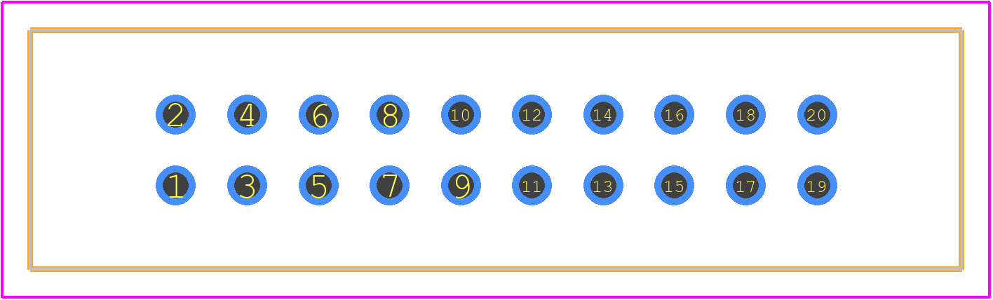 HIF3F-20PA-2.54DSA(71) - Hirose PCB footprint - Other - Other - HIF3F-20PA-2.54DSA(71)-1