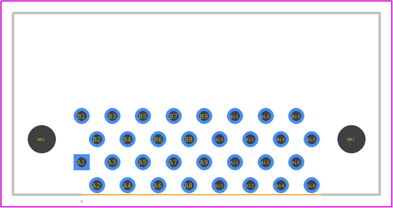 FX2-32P-1.27DS(71) - Hirose PCB footprint - Other - Other - FX2-32P-1.27DS(71)-3