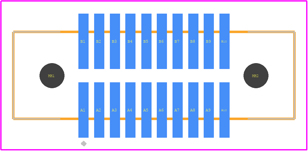 FX2-20P-1.27SV(71) - Hirose PCB footprint - Other - Other - FX2-20P-1.27SV(71)