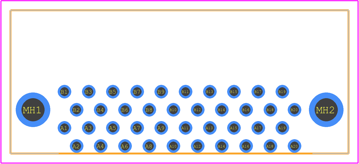 FX2-40P-1.27DS(71) - Hirose PCB footprint - Other - Other - FX2-40P-1.27DS(71)