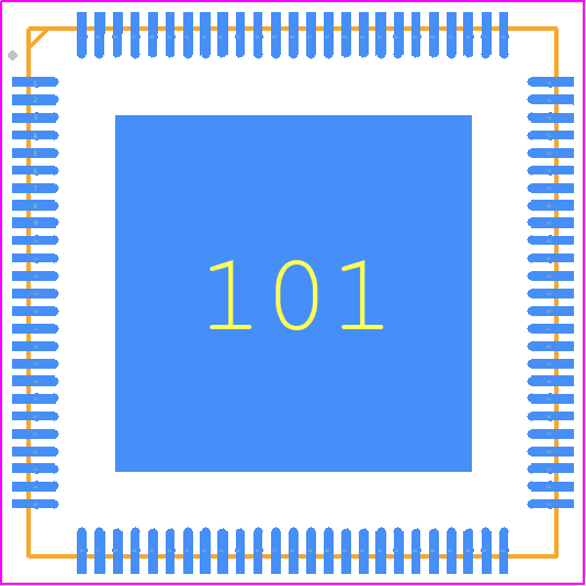 USB7206-I/KDX - Microchip PCB footprint - Quad Flat No-Lead - Quad Flat No-Lead - 100 vqfn