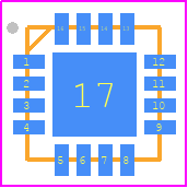 AB1805-T3 - ABRACON PCB footprint - Quad Flat No-Lead - Quad Flat No-Lead - QFN-16