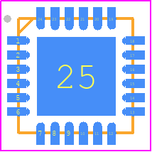 ATTINY817-MNR - Microchip PCB footprint - Quad Flat No-Lead - Quad Flat No-Lead - 24-pin QFN ZHA