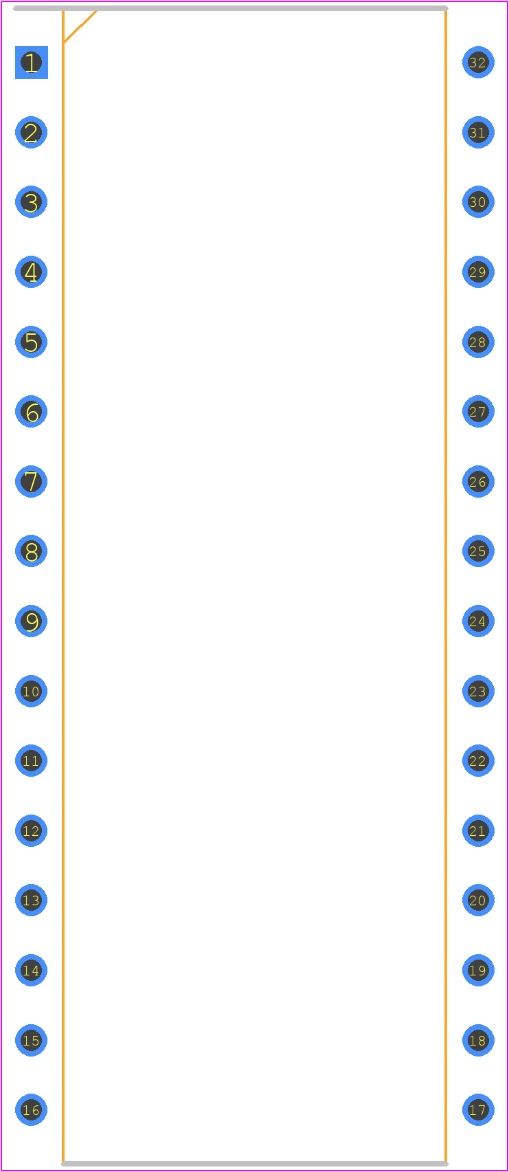 AS6C1008-55PIN - Alliance Memory PCB footprint - Dual-In-Line Packages - Dual-In-Line Packages - PDIP-32