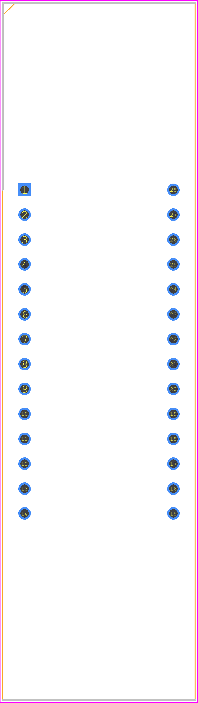 HDSP-2503 - Avago Technologies PCB footprint - Dual-In-Line Sockets - Dual-In-Line Sockets - HDSP-2503