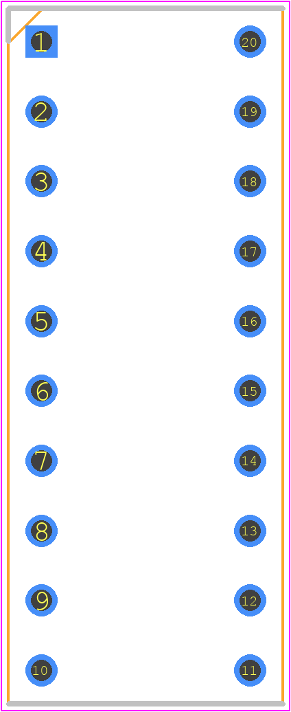 D2820-42 - Harwin PCB footprint - Dual-In-Line Sockets - Dual-In-Line Sockets - D2820-42