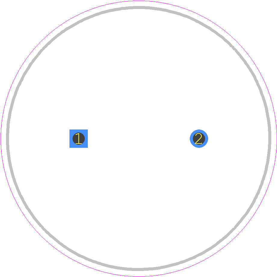 ESK227M350AQ4AA - Yageo Group PCB footprint - Capacitor, Polarized Radial Diameter - Capacitor, Polarized Radial Diameter - 22x40mm