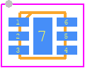 RCLAMP0504PATCT - SEMTECH PCB footprint - Small Outline No-lead - Small Outline No-lead - QFN-7