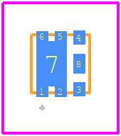 NTLJS3D0N02P8ZTAG - onsemi PCB footprint - Other - Other - WDFN6 2.05X2.05, 0.65P CASE 483AV ISSUEA