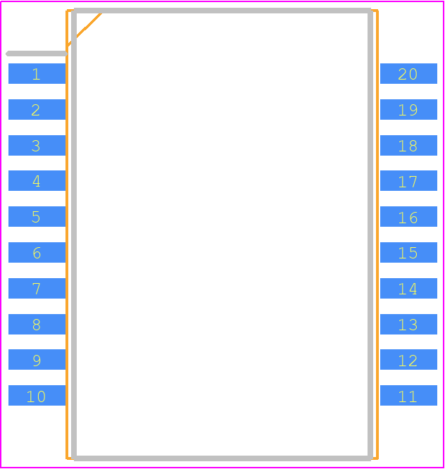 TLE5206-2GP - Infineon PCB footprint - Small Outline Packages - Small Outline Packages - PG-DSO-20-37