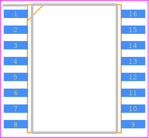 ADUM4401WARWZ - Analog Devices PCB footprint - Small Outline Packages - Small Outline Packages - RW-16 (SOIC)