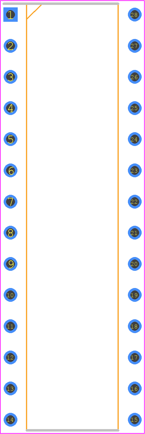 ATMEGA88-20PU - Microchip PCB footprint - Dual-In-Line Packages - Dual-In-Line Packages - 28P3