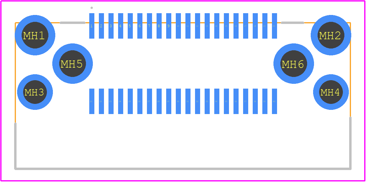FX18-40S-0.8SH - Hirose PCB footprint - Other - Other - FX18-40S-0.8SH-1