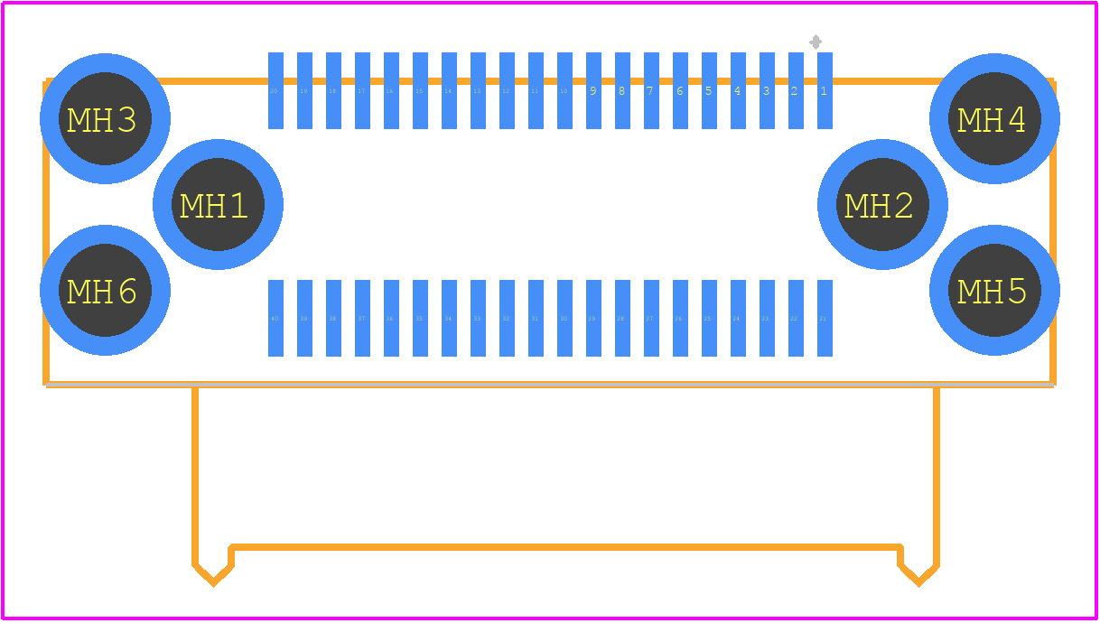 FX18-40P-0.8SH - Hirose PCB footprint - Other - Other - FX18-40P-0.8SH-2