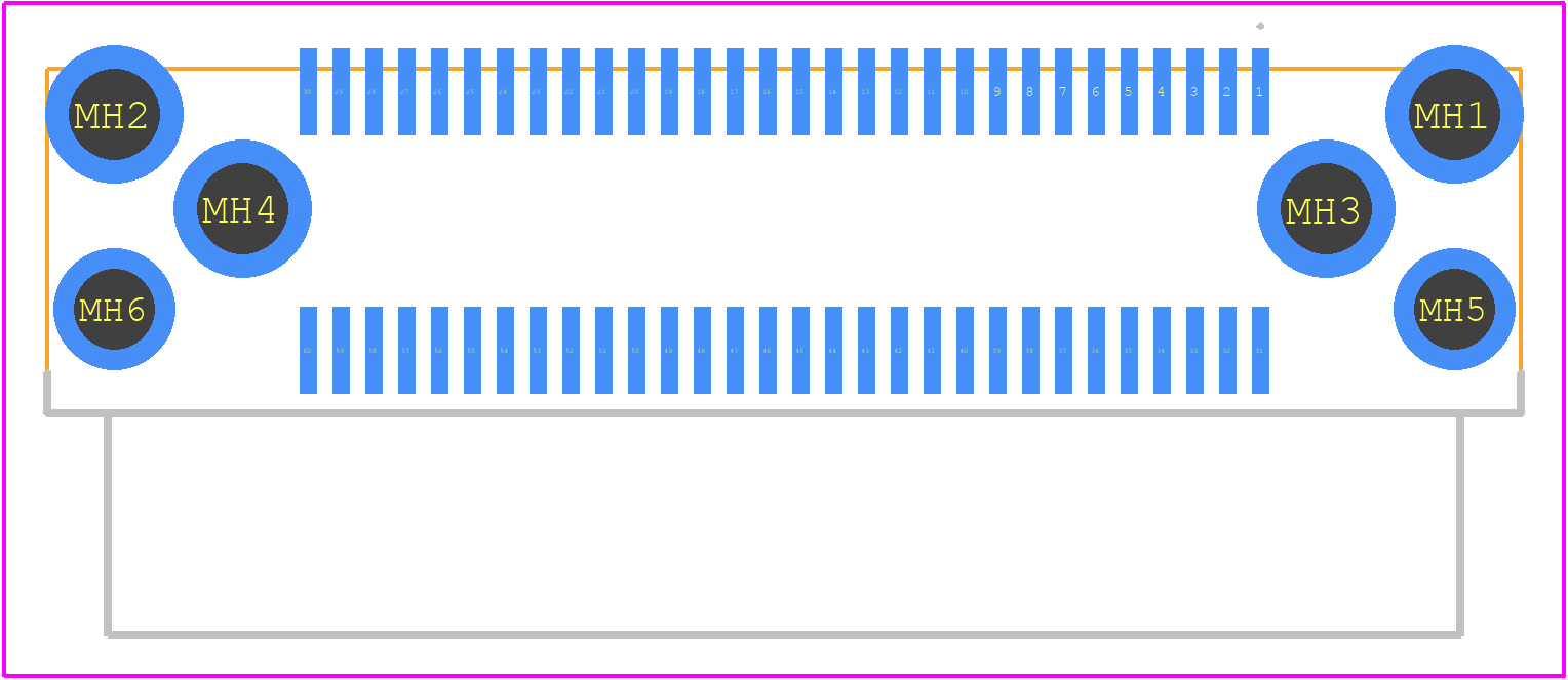 FX18-60P-0.8SH - Hirose PCB footprint - Other - Other - FX18-60P-0.8SH-2