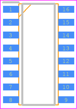 74HC594D(BJ) - Toshiba PCB footprint - Small Outline Packages - Small Outline Packages - SOIC16