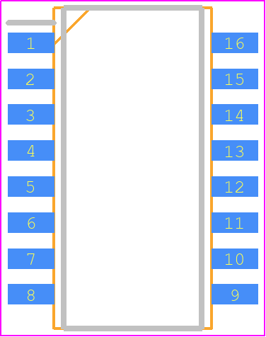 628A-151R LF - TT Electronics PCB footprint - Small Outline Packages - Small Outline Packages - SO16