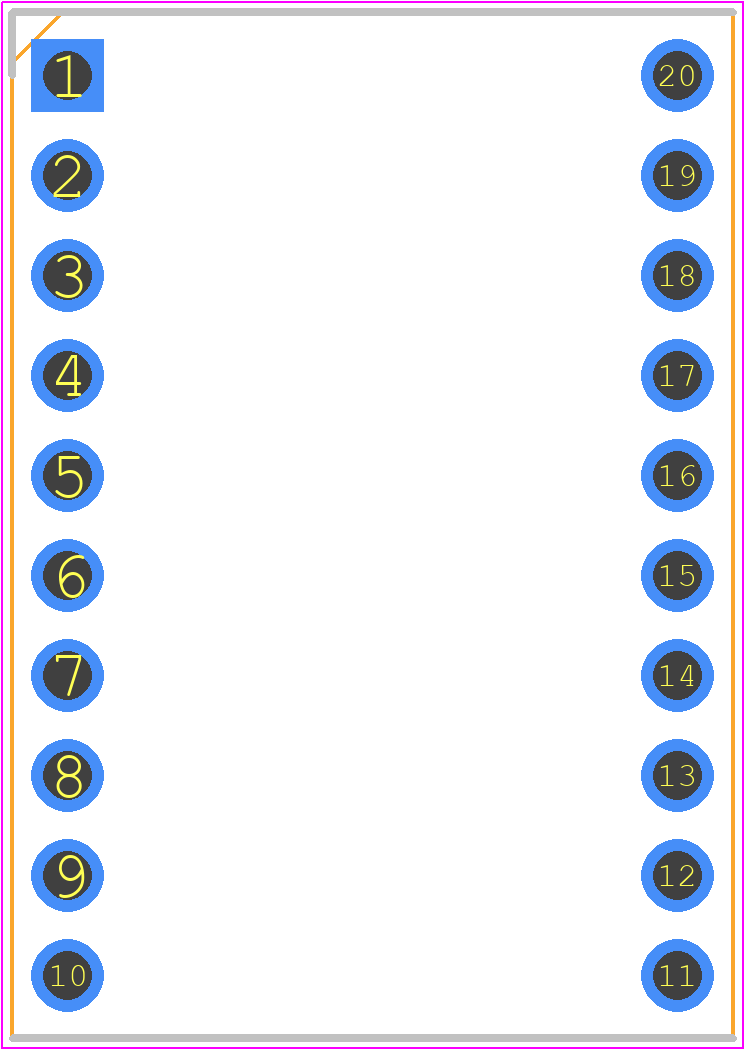 LCQT-TSSOP20 - ARIES PCB footprint - Dual-In-Line Sockets - Dual-In-Line Sockets - TSSOP20