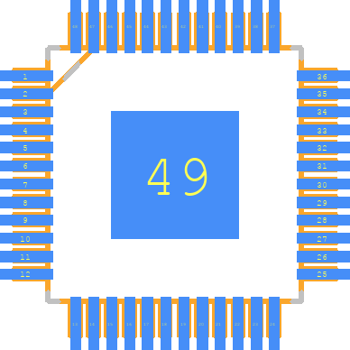 AD9953YSVZ - Analog Devices PCB footprint - Other - Other - QFP50P900X900X120-49N