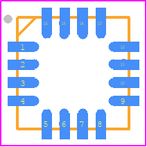 AD8222HACPZ-R7 - Analog Devices PCB footprint - Quad Flat No-Lead - Quad Flat No-Lead - CP-16-19 LFCSP