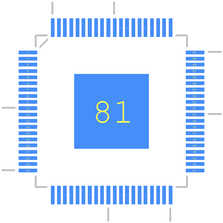 AD9773BSVZRL - Analog Devices PCB footprint - Other - Other - QFP50P1400X1400X120-81N