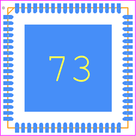 AD9963BCPZRL - Analog Devices PCB footprint - Quad Flat No-Lead - Quad Flat No-Lead - 10 mm × 10 mm Body, Very Thin Quad (CP-72-4)