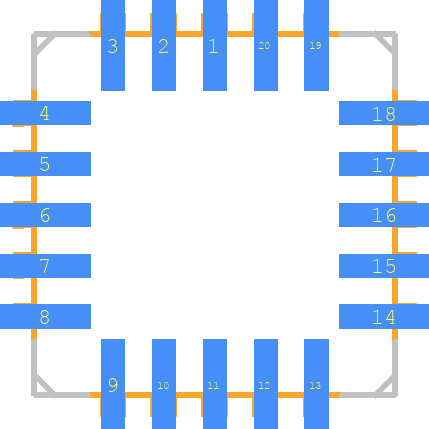 ADG201AKPZ-REEL - Analog Devices PCB footprint - Other - Other - PLCC127P990X990X457-20N