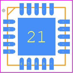 ADL5365ACPZ-R7 - Analog Devices PCB footprint - Quad Flat No-Lead - Quad Flat No-Lead - CP-20-9 (LFCSP_WQ)