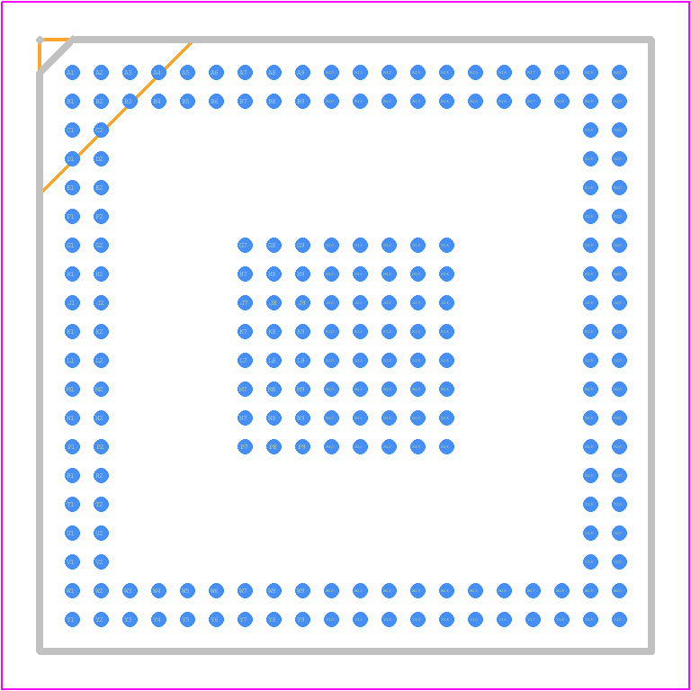 ADSP-BF522BBCZ-4A - Analog Devices PCB footprint - BGA - BGA - BC-208-2 (CSP_BGA)