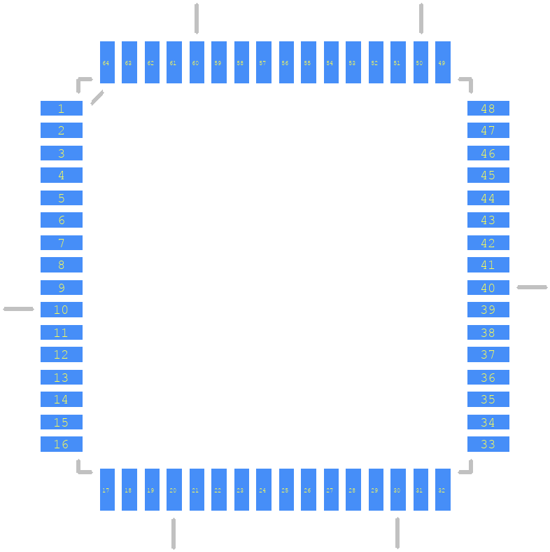 ATMEGA325V-8AU - Microchip PCB footprint - Other - Other - QFP80P1600X1600X120-64N-ren1