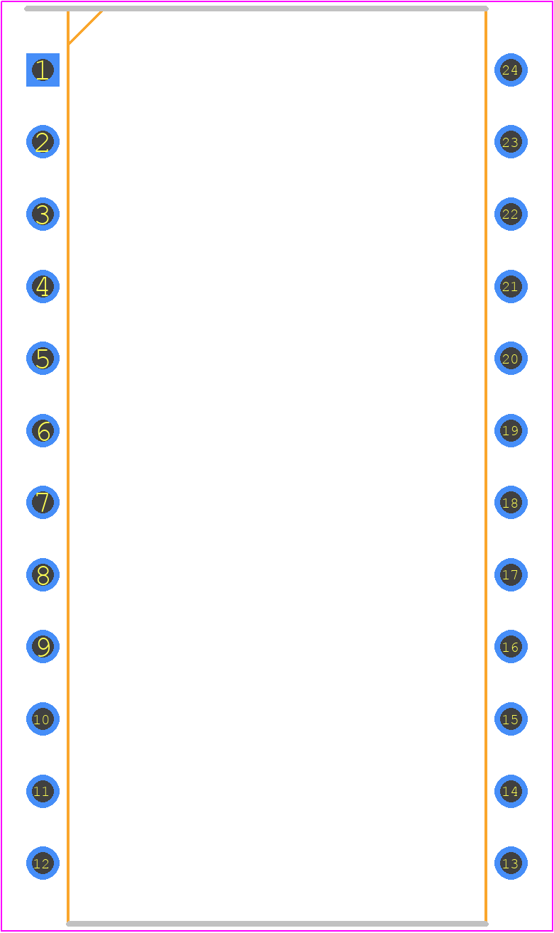 CAT28C16AL-20 - onsemi PCB footprint - Dual-In-Line Packages - Dual-In-Line Packages - PDIP−24, 600 mils-1