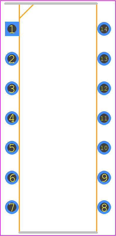 CD4016BCN - onsemi PCB footprint - Dual-In-Line Packages - Dual-In-Line Packages - PDIP-14 N14A