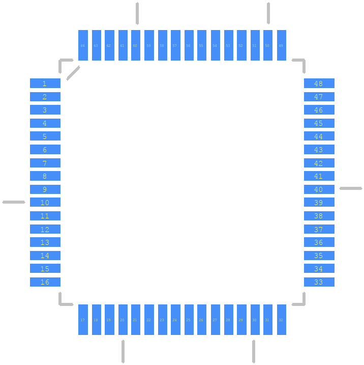 MB96F355RSBPMC-GSE2 - Ramxeed PCB footprint - Other - Other - QFP65P1400X1400X170-64N