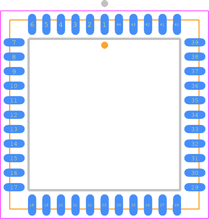 MC68HC705C8AFNE - NXP PCB footprint - Plastic Leaded Chip Carrier - Plastic Leaded Chip Carrier - Case #777