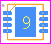 LT1965EDD-3.3PBF - Analog Devices PCB footprint - Small Outline No-lead - Small Outline No-lead - 8-Lead Plastic DFN (3mm × 3mm x 0.8mm)