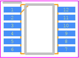 LTC2472CMSPBF - Analog Devices PCB footprint - Small Outline Packages - Small Outline Packages - MS 12-Lead Plastic MSOP