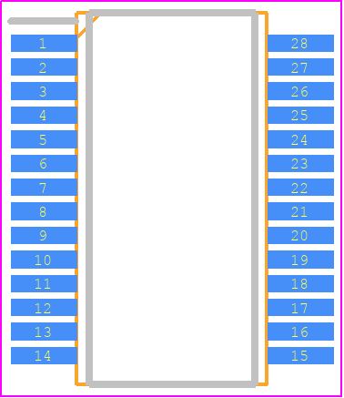 PIC16C72A-20/SS - Microchip PCB footprint - Small Outline Packages - Small Outline Packages - 28-Lead SSOP/1
