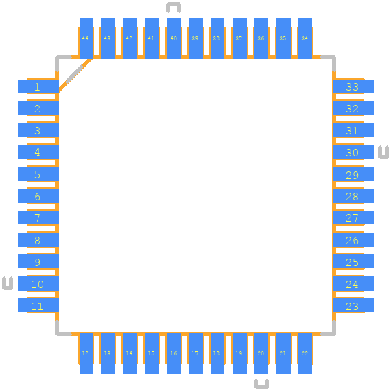 PIC16C765-I/PT - Microchip PCB footprint - Other - Other - QFP80P1200X1200X120-44N