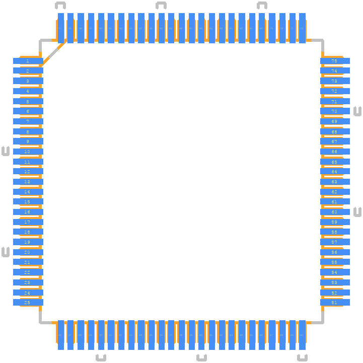 PIC24FJ192GB110-I/PF - Microchip PCB footprint - Other - Other - QFP50P1600X1600X120-100N