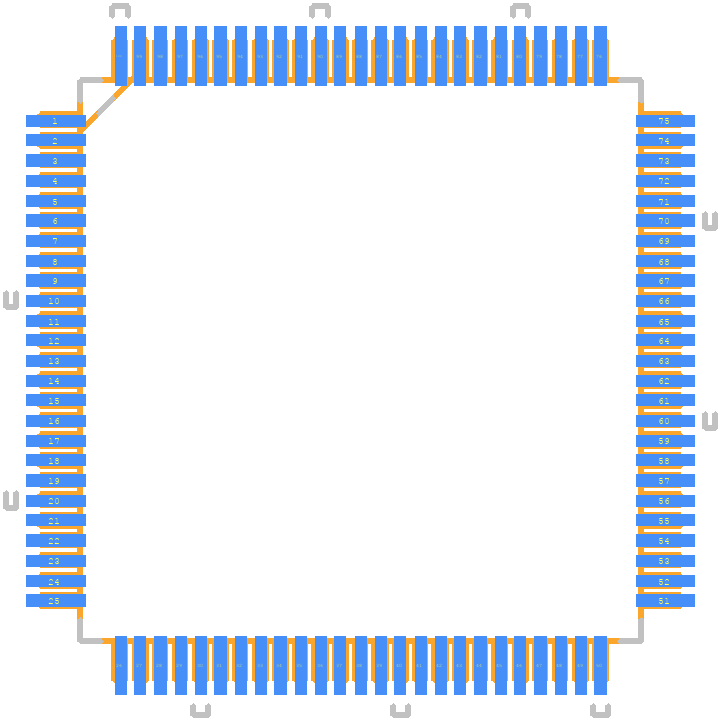 PIC24HJ128GP510-I/PF - Microchip PCB footprint - Other - Other - QFP50P1600X1600X120-100N