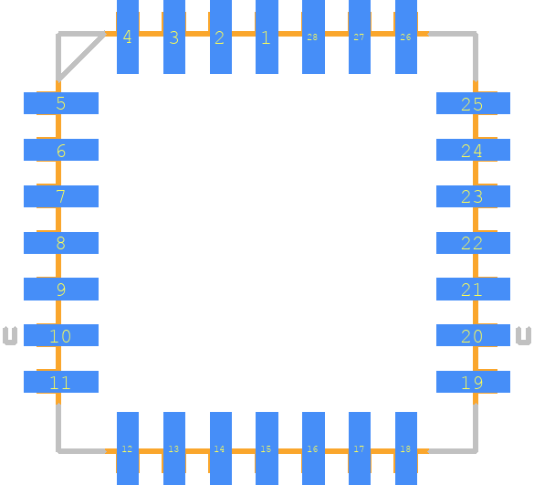 ADC0808CCV - Texas Instruments PCB footprint - Other - Other - PLCC127P1245X1245X457-28N