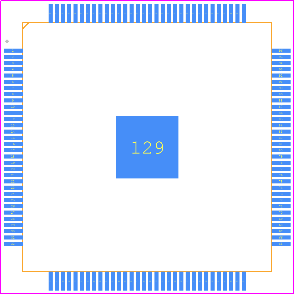 ADC08D1500CIYB - Texas Instruments PCB footprint - Quad Flat Packages - Quad Flat Packages - NNB0128A_2020