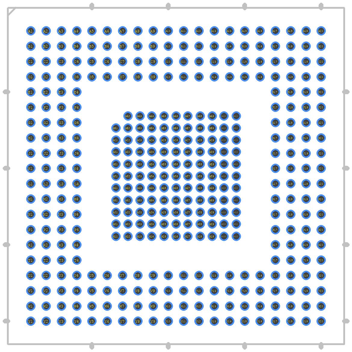 ADC10D1000CCMLS - Texas Instruments PCB footprint - Other - Other - BGA376C20X20127PX127P_279X279X