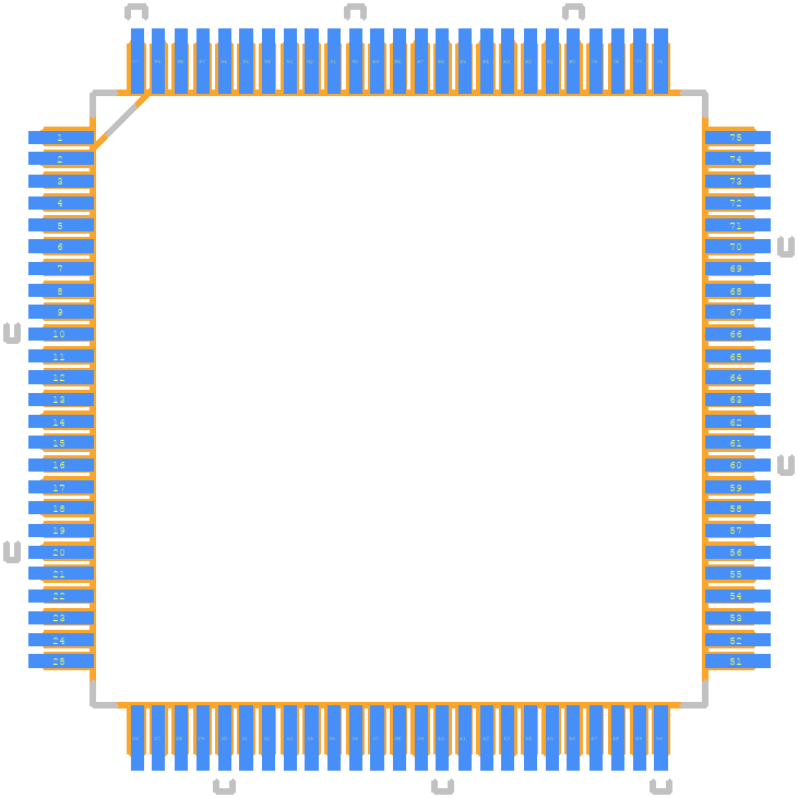 DS90CR483AVJD - Texas Instruments PCB footprint - Other - Other - QFP50P1600X1600X120-100N