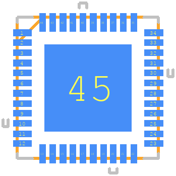 DS92LV040ATLQA - Texas Instruments PCB footprint - Other - Other - QFN50P700X700X80-45N