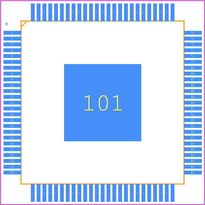 SCAN12100TYA - Texas Instruments PCB footprint - Quad Flat Packages - Quad Flat Packages - 100-Pin TQFP