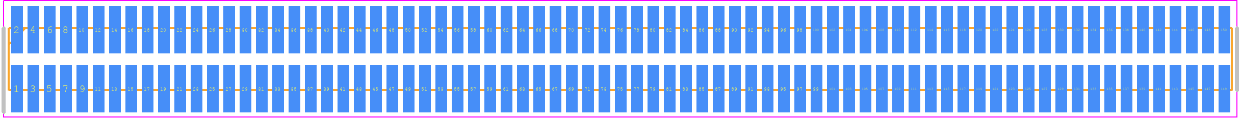 FTE-175-02-G-DV - SAMTEC PCB footprint - Header, Unshrouded - Straight SMD Pin - Header, Unshrouded - Straight SMD Pin - FTE-175-02-G-DV