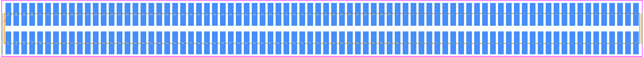FTE-180-01-G-DV - SAMTEC PCB footprint - Header, Unshrouded - Straight SMD Pin - Header, Unshrouded - Straight SMD Pin - FTE-180-01-G-DV
